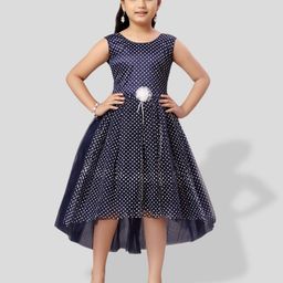 BAESD Girls Polka Dots Print Fit & Flare Midi Dress-image-29