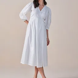 AND Striped V-Neck Midi Dress-picture-35