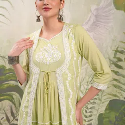 Vishudh Floral Embroidered Fit & Flare Maxi Dress-image-77