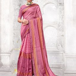 Anouk Pink Striped Art Silk Saree-image-76