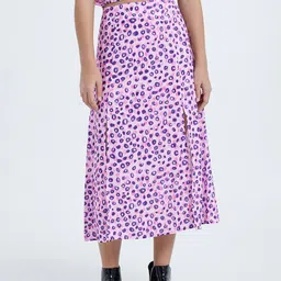Urban Revivo Animal Printed Multiple Slit A-Line Midi Skirt-picture-54