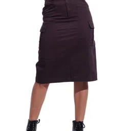 IZF Pure Cotton Denim Straight Midi Skirt-40