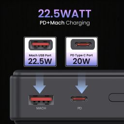 Portronics Luxcell B 20000mah Power bank with 2 output Mach USB A and Type C pd port image 2