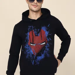 Free Authority Iron Man Printed Cotton Hooded Sweatshirt-image-49