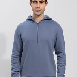 Snitch Men Grey Cotton Hooded Sweatshirt-picture-9