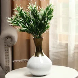 fourwalls Plastic Green/White Yucca Mini Bush Without Pot Artificial Plants-picture-37