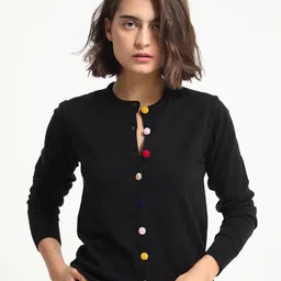 RAREISM Statement Button Knit Long Sleeves Cardigan-image-2