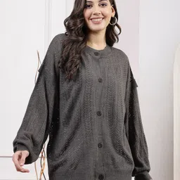 Nayam By Lakshita Open Knit Acrylic Cardigan-24