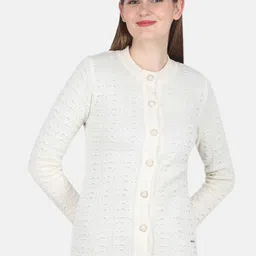 Monte Carlo Women Off White Woolen Cardigan-picture-40