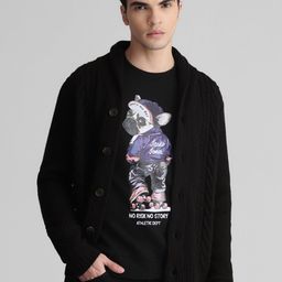 Jack & Jones Shawl Collar Cable Knit Acrylic Cardigan-image-7