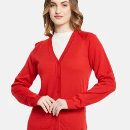 Monte Carlo Women Red Cardigan-1