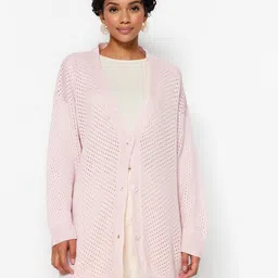 Trendyol V-Neck Acrylic Longline Cardigan-picture-11