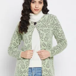 Duke Women Green & Brown Floral Printed Cardigan-image-39