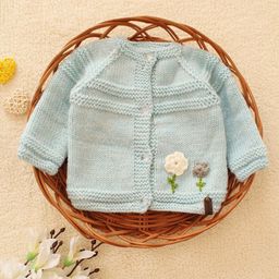 Woonie Girls Floral Self Design Cardigan-image-103