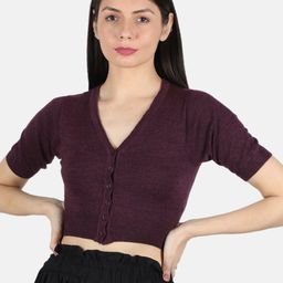 Monte Carlo Women Maroon Crop Cardigan-image-31