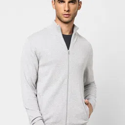 Jack & Jones Men Grey Cotton Front-Open Cardigan-image-16