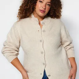 Trendyol Plus Size Ribbed Acrylic Cardigan-picture-27