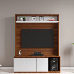 woodbuzz Edonia TV Unit in Walnut And Frosty White Finish for TVs up to 55"-picture-5