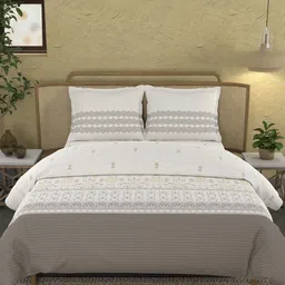 MYTRIDENT Brown Floral Double King Bedding Set-37