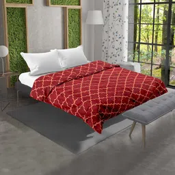 AAZEEM Maroon Red Printed Double Queen Bedding Set-18