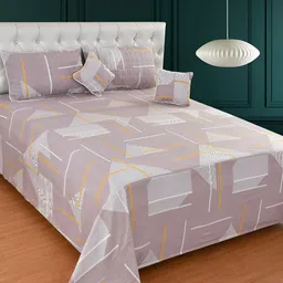 BREVARD Grey Yellow Abstract  Superfine Double Queen Bedding Set-7