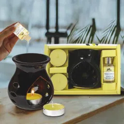 pan aromas Vanilla Ceramic Burner Gift Set (Yellow)-picture-18