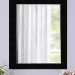 elegant arts and frames Synthetic Wood Rectangle Wall Mirror in Black Colour-picture-13