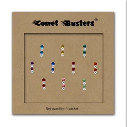 Comet Busters Multicoloured Embellished Reusable Designer Bindis - 10 Pcs image 1