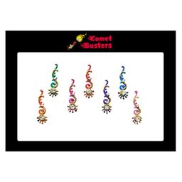 Comet Busters 7 Pcs Multicoloured Floral Shaped Stone Studded Bindi image 1