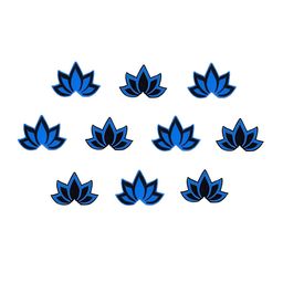 Comet Busters Blue & Black Lotus Shaped Reusable Designer Bindis - 10 Pcs image 1