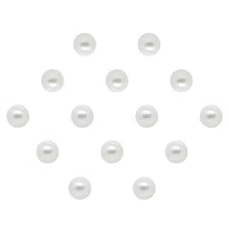 Comet Busters 14 Pcs Beaded Reusable Designer Bindis - White image 2