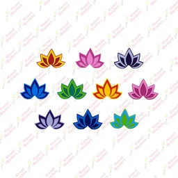 Comet Busters 10 Pcs Lotus-Shaped Reusable Designer Bindis - Multicoloured image 2