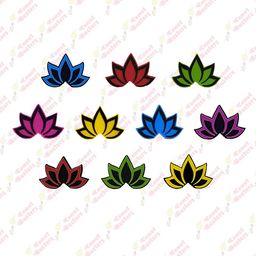 Comet Busters 10 Pcs Lotus-Shaped Reusable Designer Bindis - Multicoloured image 2
