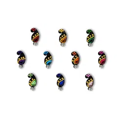 Comet Busters 10 Pcs Embellished Reusable Designer Bindis - Multicoloured image 2
