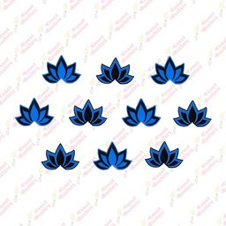 Comet Busters Blue & Black Lotus Shaped Reusable Designer Bindis - 10 Pcs image 2