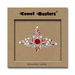 Comet Busters Reusable Bengali Bridal Bindi - Red & White image 2