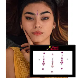 Comet Busters 10 Pcs Stone Studded Bindi - 3 Pc Large Bindi & 7 Pc Small Bindi image 3