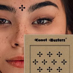 Comet Busters Black Reusable Designer Bindis - 10 Pcs image 3