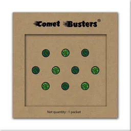 Comet Busters 10 Pcs Circular Reusable Designer Bindis - Green image 4