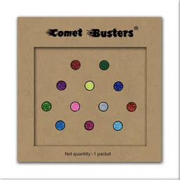 Comet Busters Multicoloured Round Shaped Reusable Designer Bindis - 12 Pcs image 4