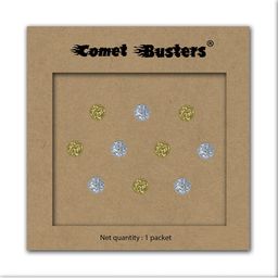 Comet Busters Silver-Toned & Gold-Toned Embellished Reusable Traditional Bindis - 10 Pcs image 4