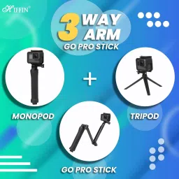 Hiffin 3-Way Monopod Grip Arm Tripod Foldable Selfie Stick, Stabilizer Mount Holder for GoPro Hero 9/8/7/6/5, SJCAM SJ6, SJ7, SJ5000, Yi and All Action Cameras Monopod image 5