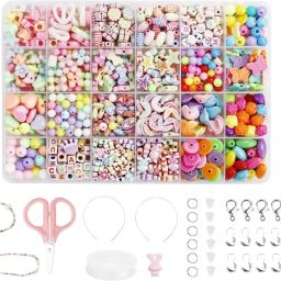 Beads for Kids Children's Jewelry DIY Bracelets Necklace Making Kit Craft Kits-image-7