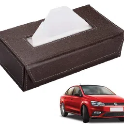 auto addict Car Tissue Box Paper Tissue Holder Brown with 200 Sheets(100 Pulls) For Volkswagen Vento Vehicle Tissue Dispenser-picture-20
