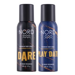 nord Deodorant Body Spray For Men - Dare and Play Date 100 ml each (Pack of 2), Gift sets, Deodorant combo sets image 1