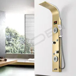 AGOEN 5-in-1 LED Thermostatic Shower Panel with Body Jets & Hand Shower 5-in-1 LED Thermostatic Shower Panel Rainfall | Waterfall | Body Massage | Handheld | Temperature Display-4