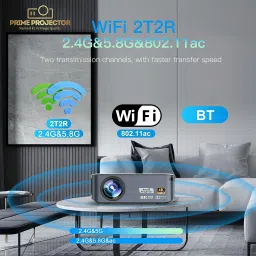 Prime Projector Latest X Series X1 Smart Projector |8500 Lumens, 4K 3D |WiFi |Android 9.0| Grey (8500 lm / 2 Speaker / Wireless / Remote Controller) Portable Projector image 4