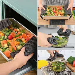 besillia Silicone Trivets Mat Multi-Purpose Drying Trivet Mat Anti Slip, Green, Square Trivet image 5
