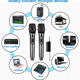 amg music UHF Wireless Microphone System Cordless Dynamic Mic with Rechargeable Receiver Microphone image 2