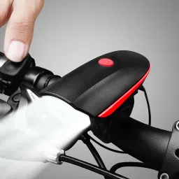 grt creatives 2-in-1 Rechargeable Bicycle Horn Light (3 modes) and horn LED Front Light RED LED Front Light image 2